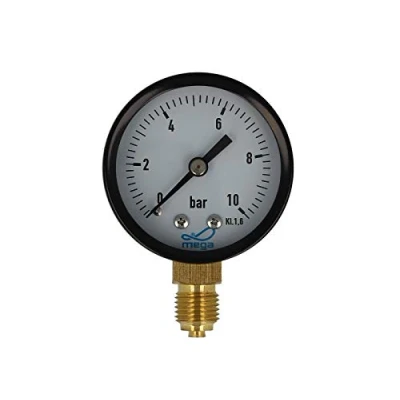 Abbildung von MEGA Druckmanometer 0 10 bar 1/4 Zoll Anschluss nach Unten Radial Ø 50 mm