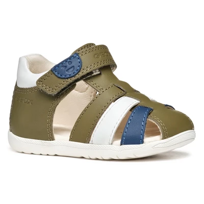 Abbildung von Geox Lauflernschuh &quot;B SANDAL MACCHIA BOY&quot;, Sandale, Babyschuh, Klettschuh mit bunten Riemchen