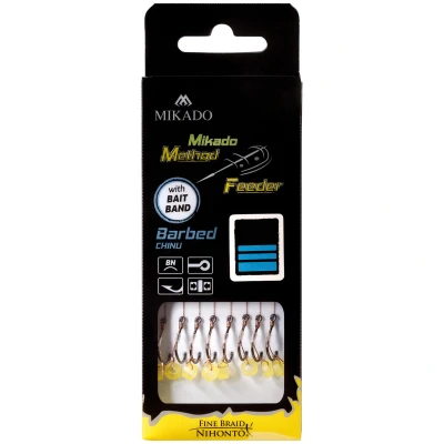 Abbildung von Mikado Methodenvorfach mit Gummiband. Widerhaken + Geflecht 8 tlg