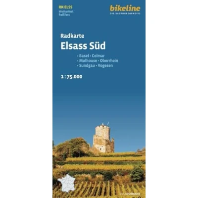 Abbildung von Radkarte Elsass Süd: Basel Colmar Mulhouse Oberrhein Sundgau Vogesen, 1:75.000, wetterfest, (Bikeline Radkarte)