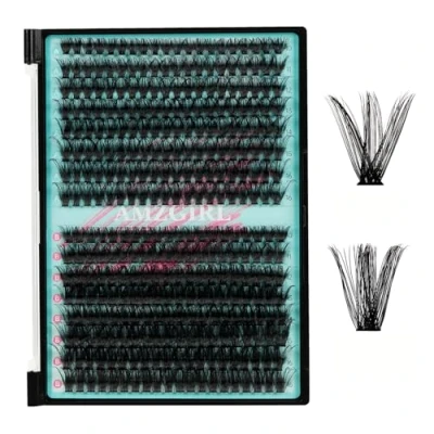 Abbildung von Wimpern Cluster 320Pcs 70D 90D D Curl Einzelne Wispy Lashes für DIY Wimpernverlängerung zu Hause Anfänger (Mix10 16mm)