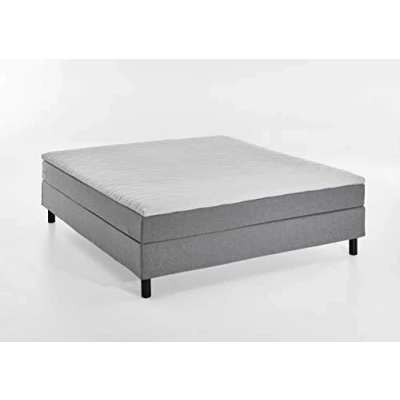 Abbildung von Atlantic Home Collection Happy Boxbett ohne Kopfteil, Bonellfederkern Matratze, Härtegrad H2, Stoff, Grau, 160/200 cm, Liegehöhe ca. 58 cm