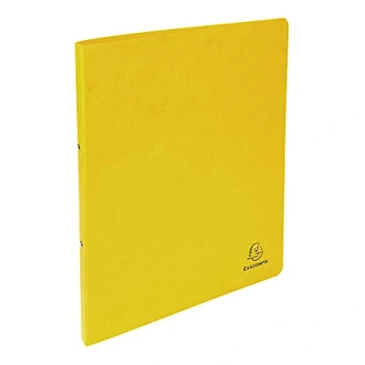 Abbildung von Exacompta 54259E Ringhefter aus starkem Colorspan Karton für DIN A4, 2 O Ring 20 mm breit gelb ideal Schule und Büro Ringordner Ringbuchordner