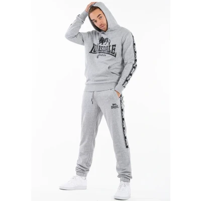 Abbildung von Lonsdale Normale Passform Scousburgh Kapuzenpullover, Herren, Größe: XL, Marl grey black white