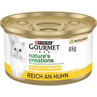 Abbildung von Gourmet Nature&#039;s Creation Katzennassfutter in Gelee naturbelassen, Huhn, 12er Pack (12 x 85g)
