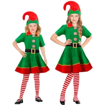 Abbildung von W WIDMANN MILANO Party Fashion Kinderkostüm Elf, Kleid, Santas kleiner Helfer, Kobold, Wichtel, Fee, Weihnachtskostüm