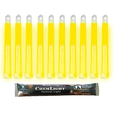 Abbildung von Cyalume Leuchtstab 15 cm, Original Militärische ChemLight Lightsticks In Gelb (100 er Pack), Hohe Brenndauer Von 12 Stunden, 100% Konform Mit Den NATO Spezifikationen