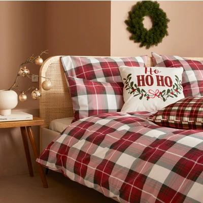 Abbildung von LeGer Home by Lena Gercke Bettwäsche &quot;Mileja in Gr. 135x200 oder 155x220 cm&quot;, (2 tlg.), aus Baumwolle, karierte Winterbettwäsche, Weihnachten