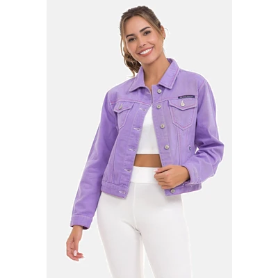 Abbildung von Cipo &amp; Baxx Jeansjacke, Damen, Größe: Large, Lilac