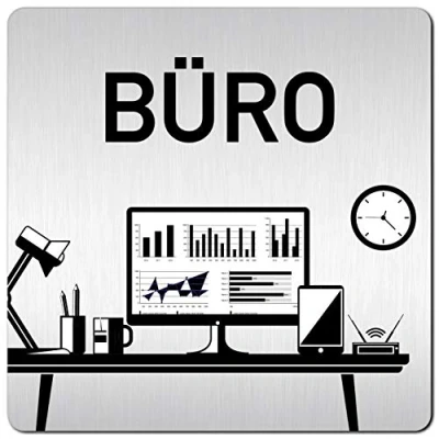 Abbildung von Türschilder24 XXL Schild Türschild 125 x mm Büro 1,5 Aluminium Vollmaterial 100% Made in Germany (Büro Pikto 001)