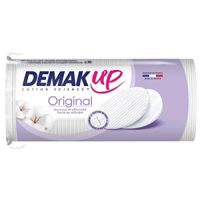 Abbildung von Demak&#039;Up Original Wattepads zum Abschminken, Baumwolle, oval, 70 Stück pro Packung