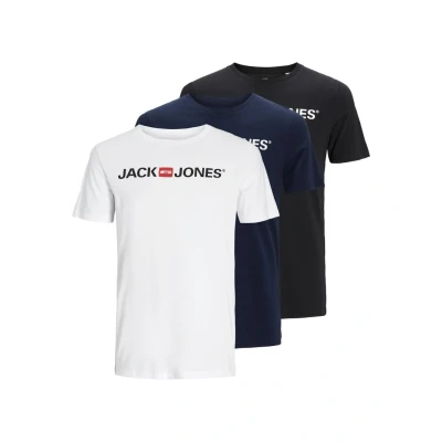 Abbildung von Jack &amp; Jones CORP LOGO 3 PK Tshirt print, Herren, Größe: Large, White