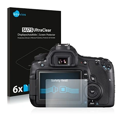 Abbildung von Savvies 6 Stück Schutzfolie für Canon EOS 650D Displayschutz Folie Ultra Transparent