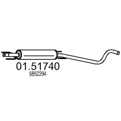 Abbildung von MTS 01.51740 Mittelschalldämpfer 1830 OPEL: Zafira B, A