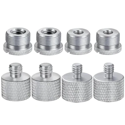 Abbildung von IXTECH Mikrofonständer Adapter Set 8 Stück Metall Stativadapter 5/8 Zoll auf &quot;3/8 &amp; &quot;1/4 Außengewinde/Innengewinde ADP01 Silber