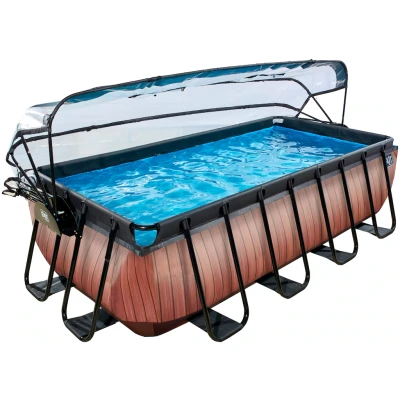 Abbildung von EXIT Pool mit Abdeckung 400x200cm Wood