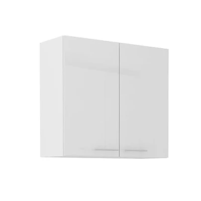 Abbildung von Küchen Preisbombe Hängeschrank 80 cm Küche Lara Weiß Hochglanz Küchenzeile Küchenblock Einbauküche
