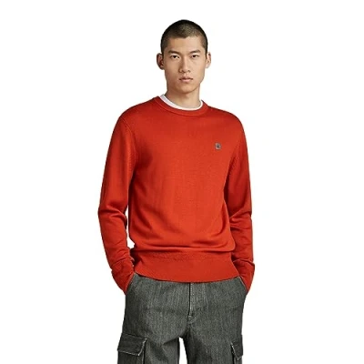 Abbildung von G STAR RAW Herren Premium Core Knitted Pullover, Orange (rooibos tea D21931 B692 G052), XXL