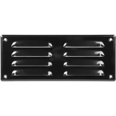 Abbildung von 26 cm x 10,5 Schwarz Lüftungsgitter mit Insektengitter Innen und Außenentlüftungsabdeckung Heizungs , Kühlungs Lüftungsanwendungen. (260 105 mm, Schwarz)
