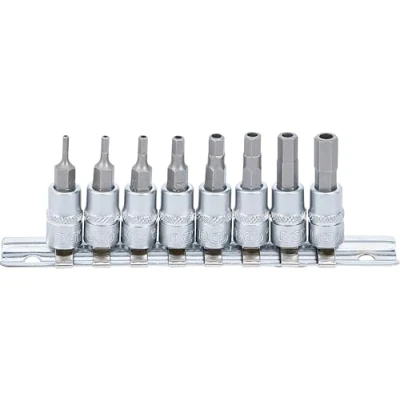 Abbildung von BGS 5156 Bit Einsatz Satz 6, 3 mm (1/4&quot;) Innensechskant mit Bohrung 2 7 8 tlg.