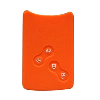 Abbildung von Happyit 4 Tasten Silikon Auto Smart Key Cover Fall für Renault Clio Scenic Megane Duster Sandero Captur Twingo Koleos Fernbedienung (Orange)