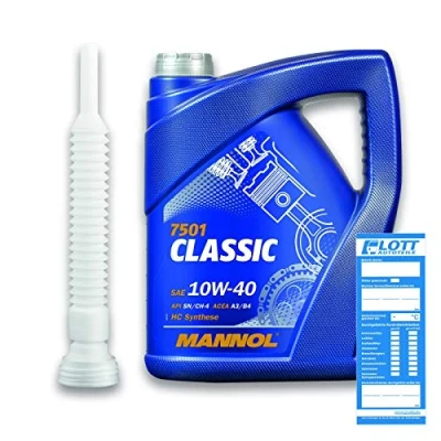 Abbildung von MANNOL 5L Classic 10W 40 Motoröl 502.00 505.00 / MB 229.1 ACEA A3/B4 RN0700 + Auslaufschlauch