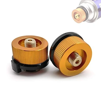 Abbildung von SUNFUA 2 Pcs BBQ Barbecue Herd Stecker Gas, Kartuschen, Campingkocher Adapter für Picknick im Freien Kochgeräte(Orange)