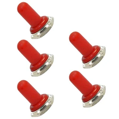 Abbildung von Mintice™ 5 X Kfz 12mm Gummi Wippe Kippschalter Knopf Hut wasserdicht Boot Stiefel Kappe Abdeckung Rot