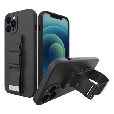Abbildung von Rope Case Gel mit Lanyard Kettentasche iPhone 13 schwarz