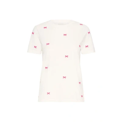 Abbildung von ICHI Ihcamino Tshirt print, Damen, Größe: Large, Cloud dancer w. pink yarrow
