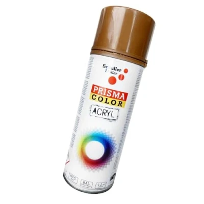 Abbildung von Lackspray Acryl Sprühlack Prisma Color RAL, Farbwahl, glänzend, matt, 400ml, Schuller Lackspray:Lehmbraun RAL 8003