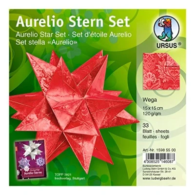 Abbildung von Ludwig Bähr Faltblätter Aurelio Stern Wega 120g/qm 15x15cm rot/rot