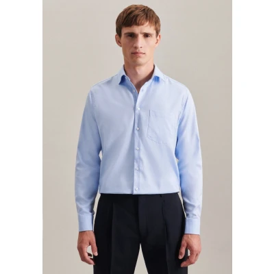Abbildung von Seidensticker Herren Business Hemd Regular Fit Bügelleicht Kent Kragen Langarm 100% Baumwolle