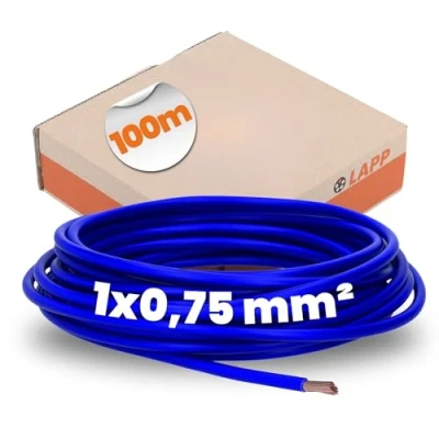 Abbildung von Lapp 4510162 PVC Einzelader H05V K 0,75 mm² ultramarinblau 100m