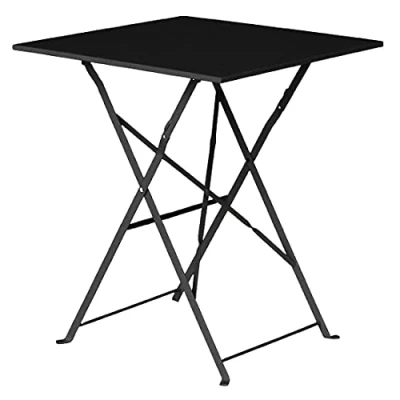 Abbildung von Bolero schwarzer quadratischer Tisch in Asphalt Stil, Stahl für Draußen, Restaurant, Hotel