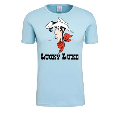 Abbildung von Logoshirt Tshirt Lucky LUKE Portrait print, Damen, Größe: Large, Hellblau