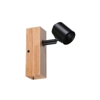 Abbildung von Paulmann 66770 Strahler Arvid 1 flammig max. 1x20 Watt Deckenleuchte Schwarz/Holz Spot Metall E27