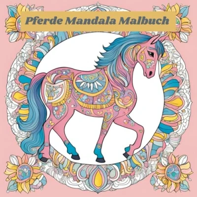 Abbildung von Pferde Mandala Malbuch für Kinder ab 6 Jahren und Erwachsene