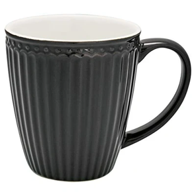 Abbildung von Greengate Alice Becher mit Henkel dark grey 0,4 l