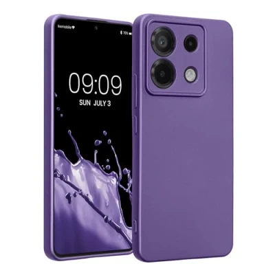 Abbildung von kwmobile Handyhülle kompatibel mit Xiaomi Redmi Note 13 Pro 5G / Poco X6 Hülle weiche Silikon Case metallisch schimmernd in Metallic Blauviolett