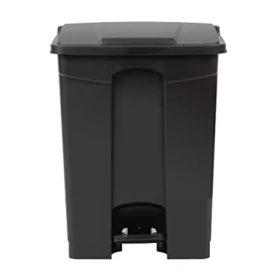 Abbildung von Jantex Küchen Treteimer, 65 Liter, Schwarz, Polypropylen Kunststoffeimer, Größe: 670 (H) x 495 (B) 400 (T) mm, freihändige hygienische Bedienung, dicht schließend Deckel hält Gerüche zurück, CW723