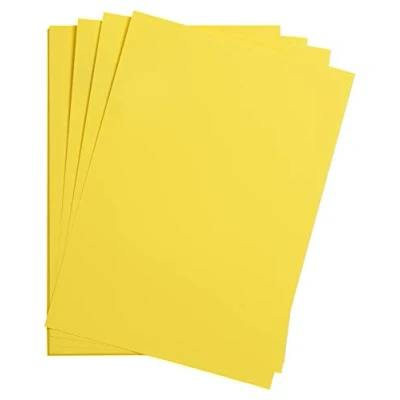 Abbildung von Clairefontaine 975354C Packung mit 25 Bastelkartons Maya, 185g, DIN A3, 29,7 x 42 cm, 1 Pack, zitronengelb