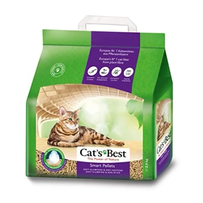 Abbildung von Cat&#039;s Best Smart Pellets, 100 % pflanzliche Katzenstreu, innovative Klumpstreu für Katzen aus antihaftenden Aktiv Holzfasern stoppt das Heraustragen, 2,5 kg/ 5 l