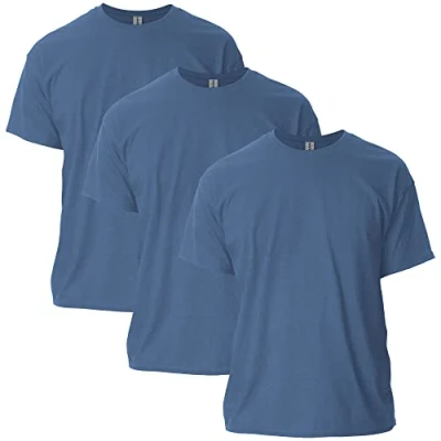 Abbildung von Gildan Unisex Erwachsene Ultra Cotton, Style G2000, Multipack T Shirt, Heather Indigo (3er Pack), L