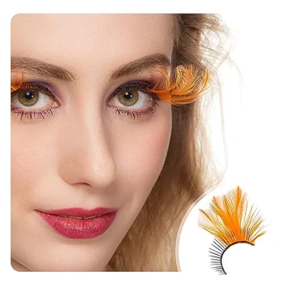 Abbildung von Dorisue halloween lashes Pumpkin Orange colored eyelashes extensions cosplay fake p26