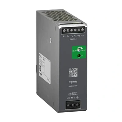Abbildung von SCHNEIDER ELECTRIC MODICON STRØMFORSYNING 100 240 V AC, 24V DC, 5A 1.FASET OPTIMIZED BREDDE 40 mm HØJDE 124