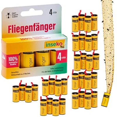 Abbildung von inseko 32 x Fliegenfalle I Premium Fliegenfänger Fruchtfliegenfalle umweltfreundlich giftfrei (32)
