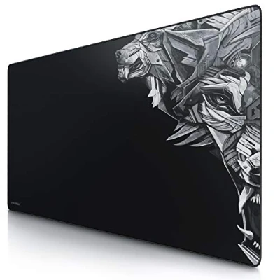 Abbildung von CSL Übergröße Mauspad Gaming Titanwolf 1200x600mm XXXL Mousepad groß mit Motiv Tischunterlage Large Size verbessert Präzision und Geschwindigkeit XXL z.B. für Logitech Maus Tastatur