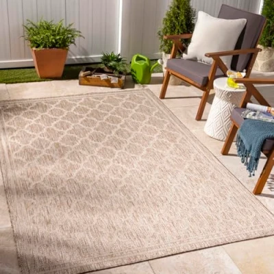 Abbildung von Surya Teppich &quot;Traditional 2373&quot;, rechteckig, In /Outdoor Boho Jute Optik, Balkon, Terrasse, Garten, Beige