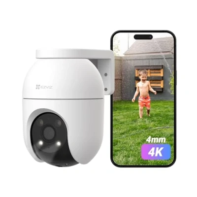 Abbildung von EZVIZ 4K Kamera Überwachung aussen, WLAN Pan&amp;Tilt Camera mit Personen /Fahrzeugerkennung, Zwei Wege Audio, Automatischer Verfolgung und Vollfarb Nachtsicht, wetterfest, C8c 8MP 6mm